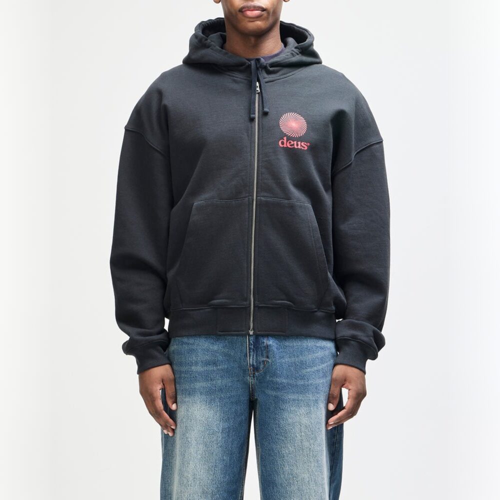 Deus Ex Machina Strata Zip Hoodie - Black