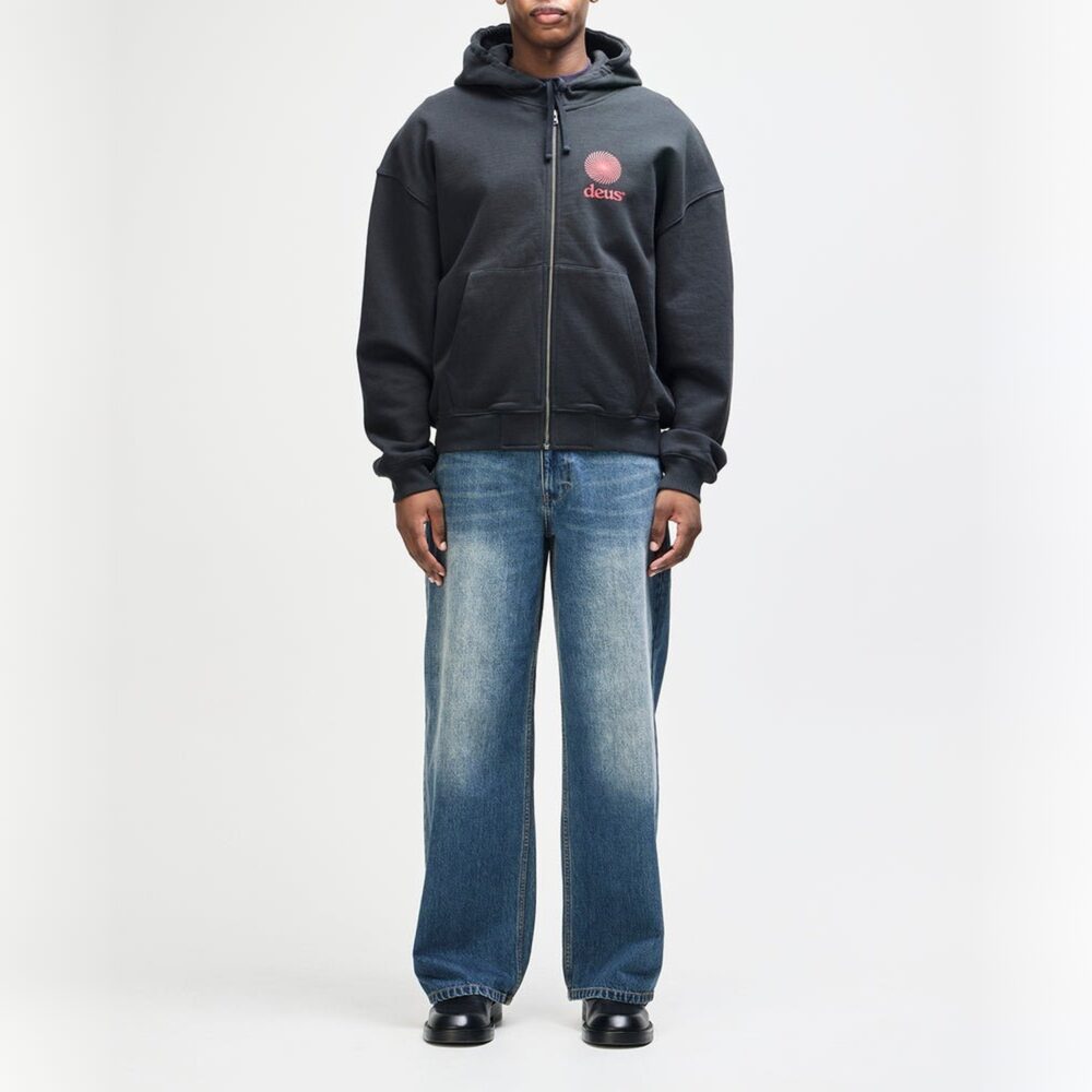 Deus Ex Machina Strata Zip Hoodie - Black