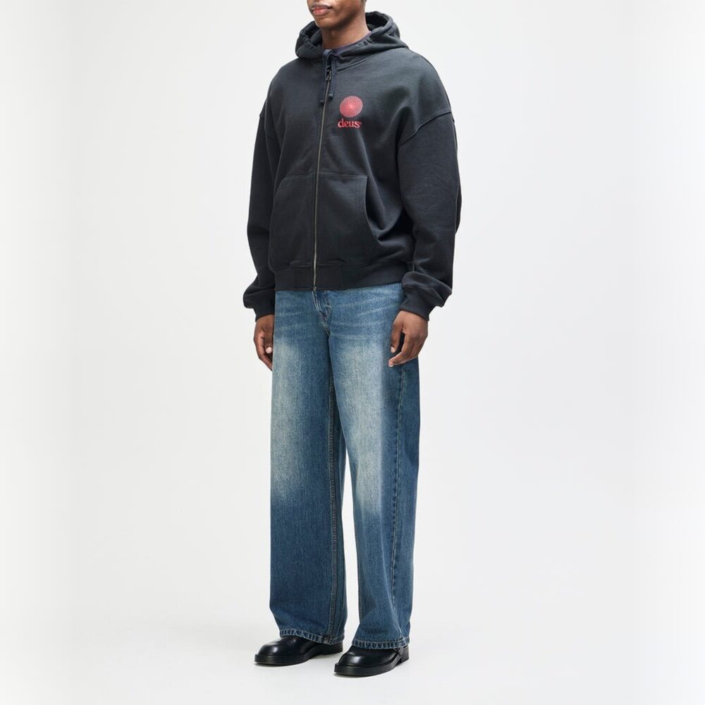 Deus Ex Machina Strata Zip Hoodie - Black