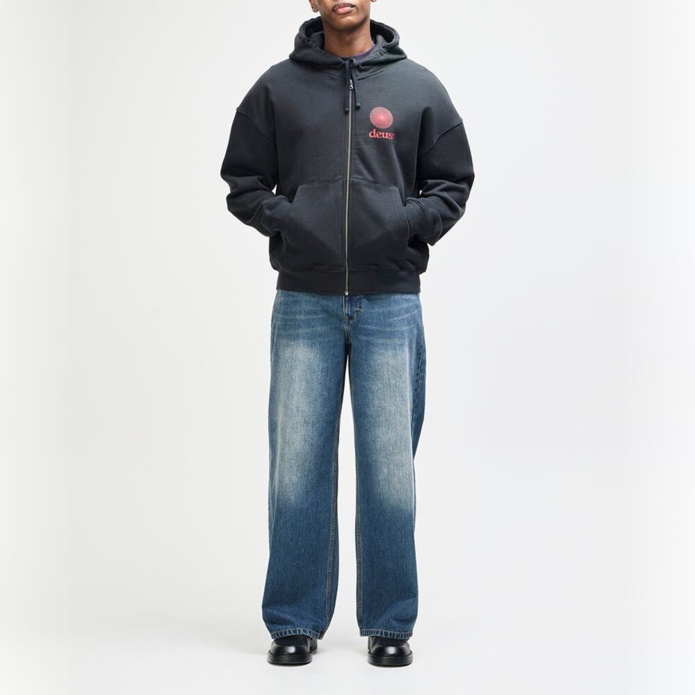Deus Ex Machina Strata Zip Hoodie - Black