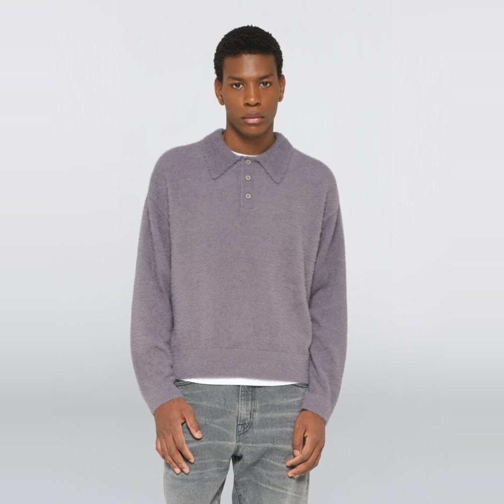 Edwin Dex Knitted Polo Sweater - Excalibur Edwin Dex Knitted Polo Sweater - Excalibur