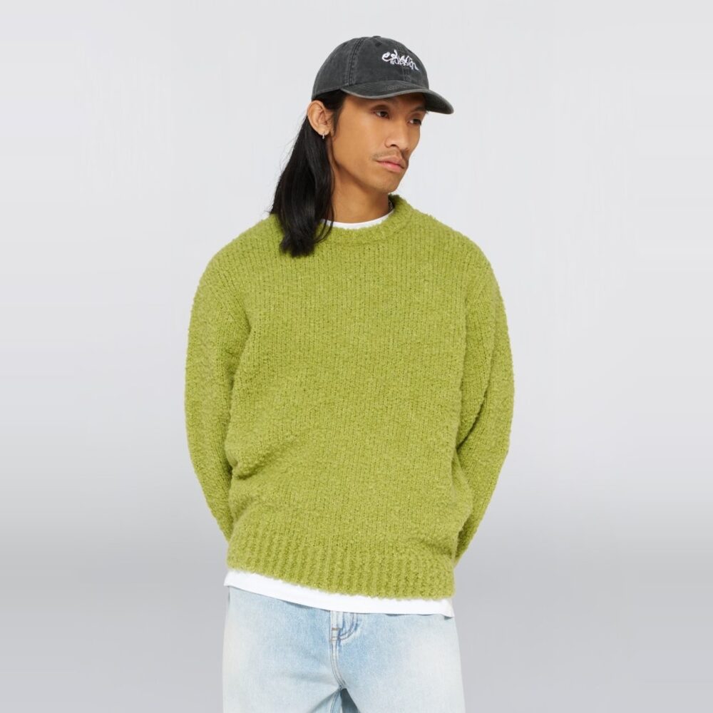 Edwin Dun Textured Knitted Sweater - Sweet Pea Edwin Dun Textured Knitted Sweater - Sweet Pea