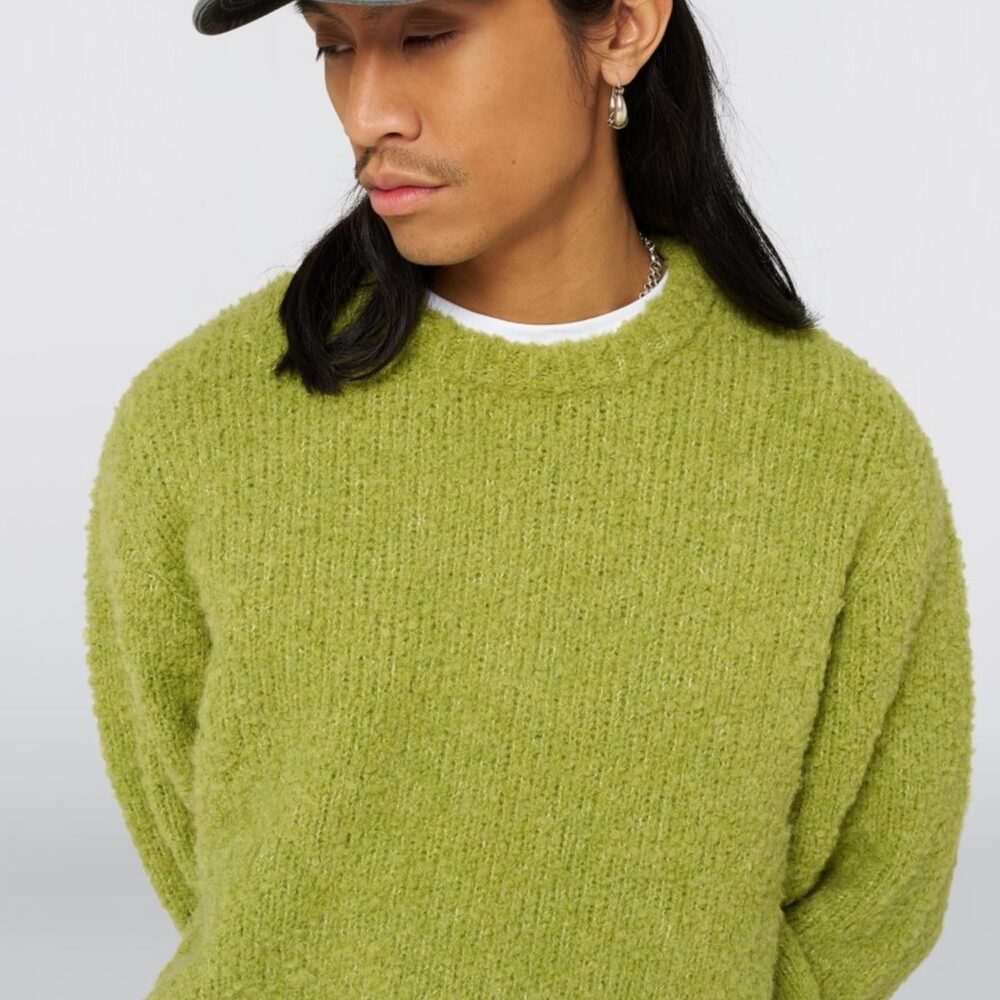 Edwin Dun Textured Knitted Sweater - Sweet Pea Edwin Dun Textured Knitted Sweater - Sweet Pea