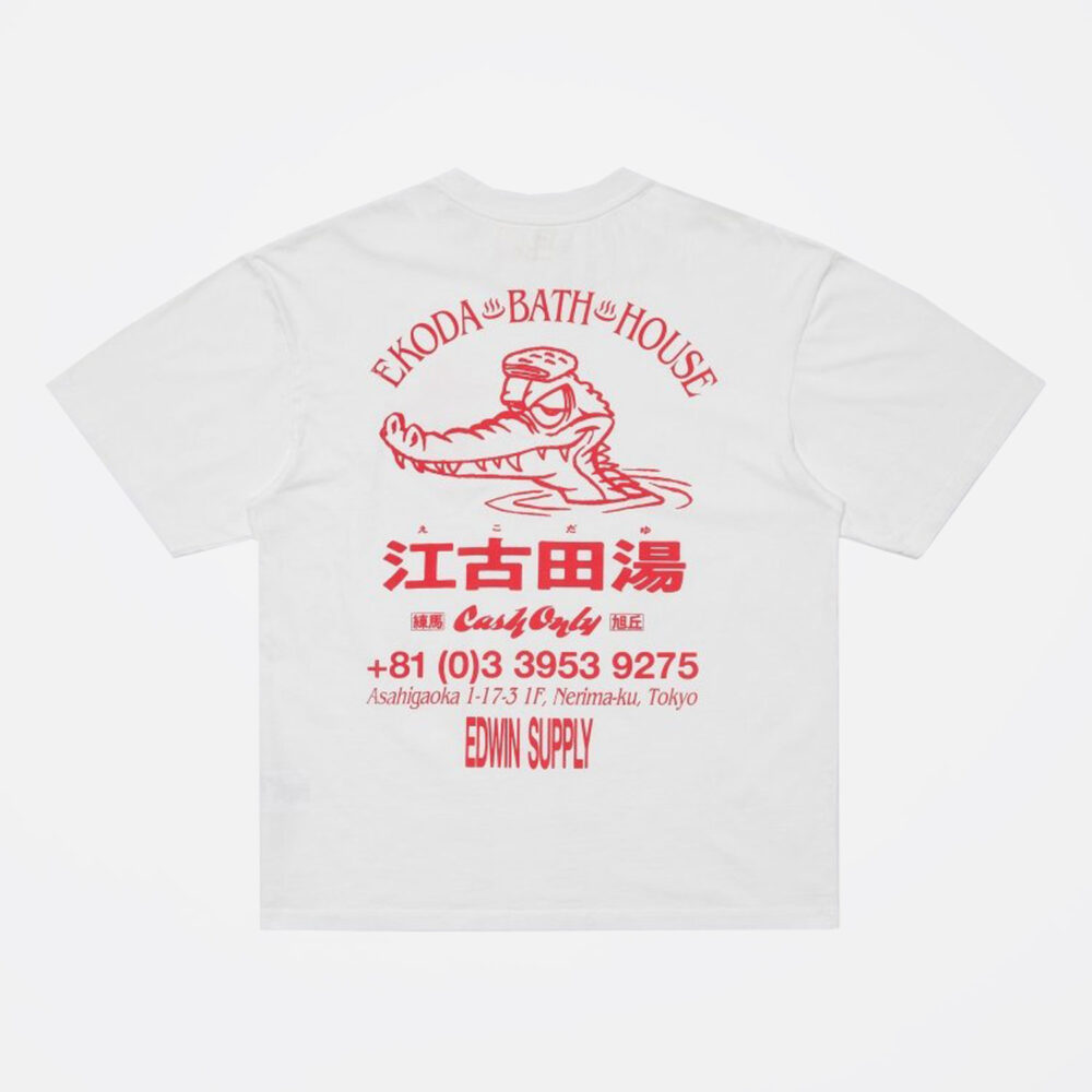 Edwin Ekoda Bath House Tee - White Edwin Ekoda Bath House Tee - White