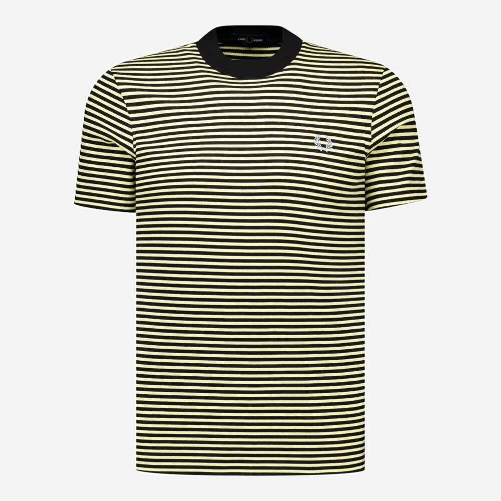 Fred Perry Fine Stripe Heavyweight Tee - Black Fred Perry Fine Stripe Heavyweight Tee - Black