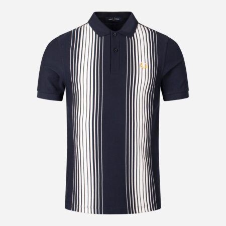 Fred Perry Ombre Stripe Regular Fit Short Sleeve Polo - Navy