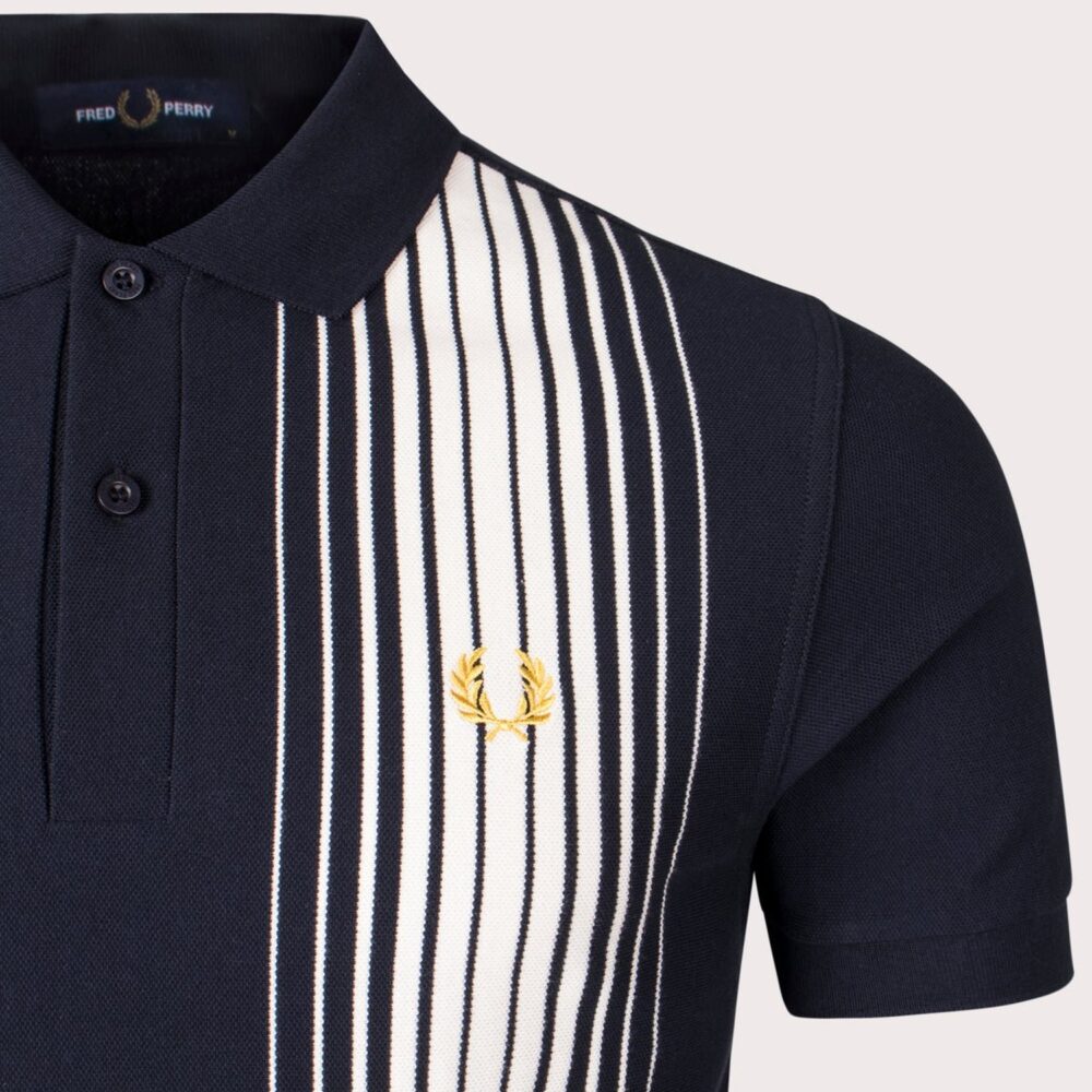 Fred Perry Ombre Stripe Regular Fit Short Sleeve Polo - Navy