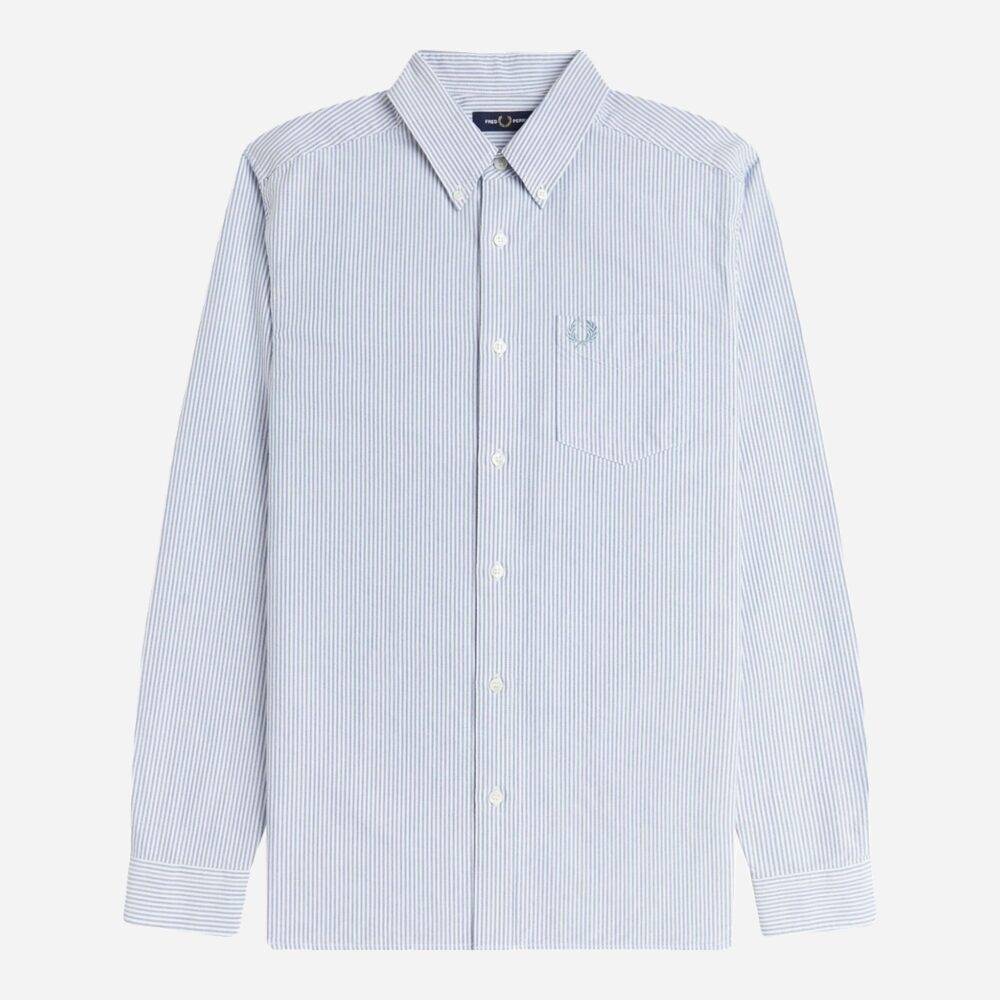 Fred Perry Oxford Stripe Shirt - Blue/White Fred Perry Oxford Stripe Shirt - Blue/White