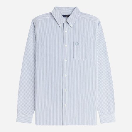 Fred Perry Oxford Stripe Shirt - Blue/White Fred Perry Oxford Stripe Shirt - Blue/White