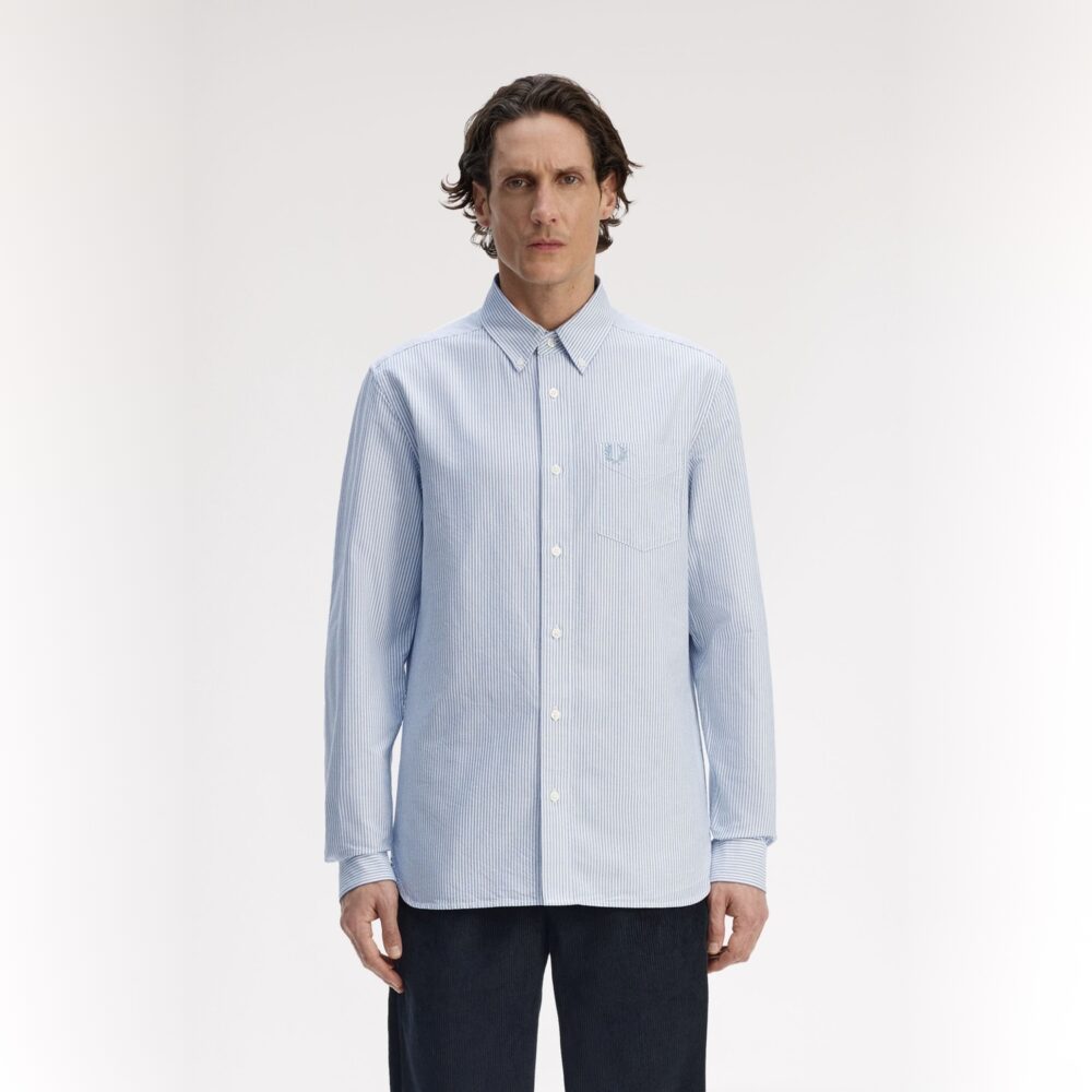 Fred Perry Oxford Stripe Shirt - Blue/White Fred Perry Oxford Stripe Shirt - Blue/White