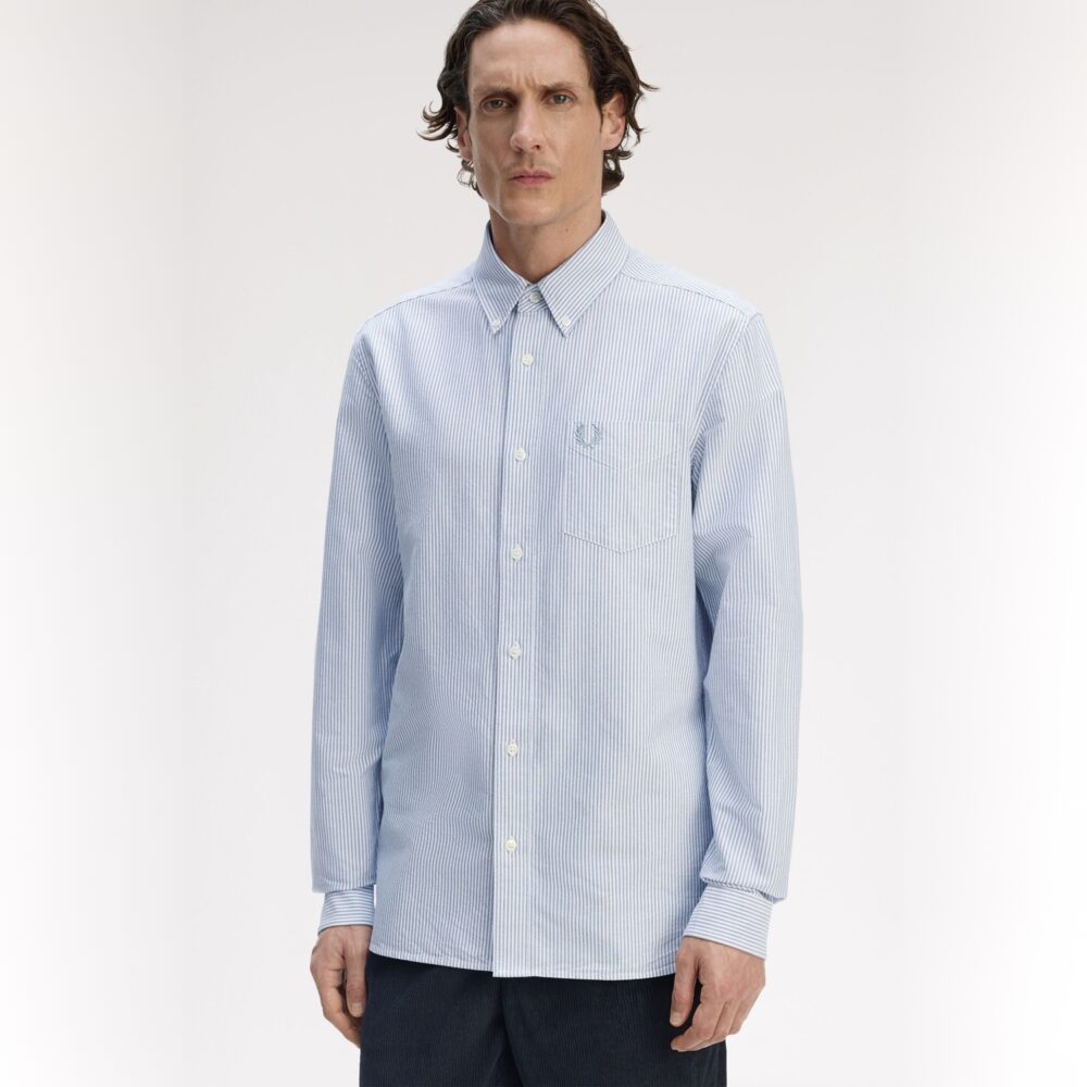 Fred Perry Oxford Stripe Shirt - Blue/White Fred Perry Oxford Stripe Shirt - Blue/White