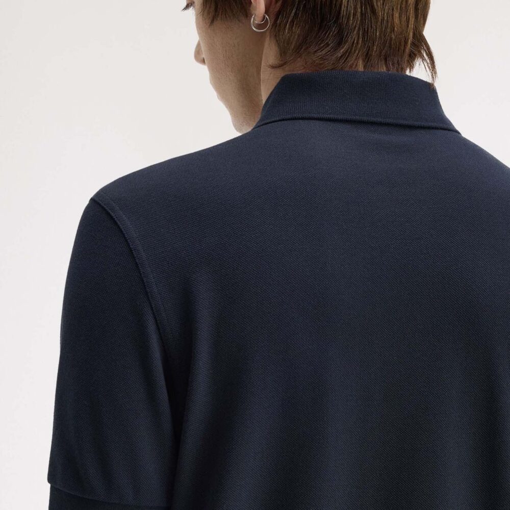 Fred Perry Plain Polo - Navy/Rich Brown Fred Perry Plain Polo - Navy/Rich Brown