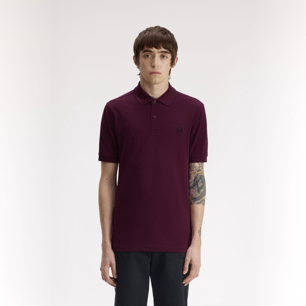 Fred Perry Plain Polo - Plum/Black