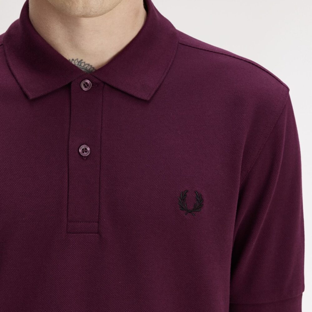 Fred Perry Plain Polo - Plum/Black