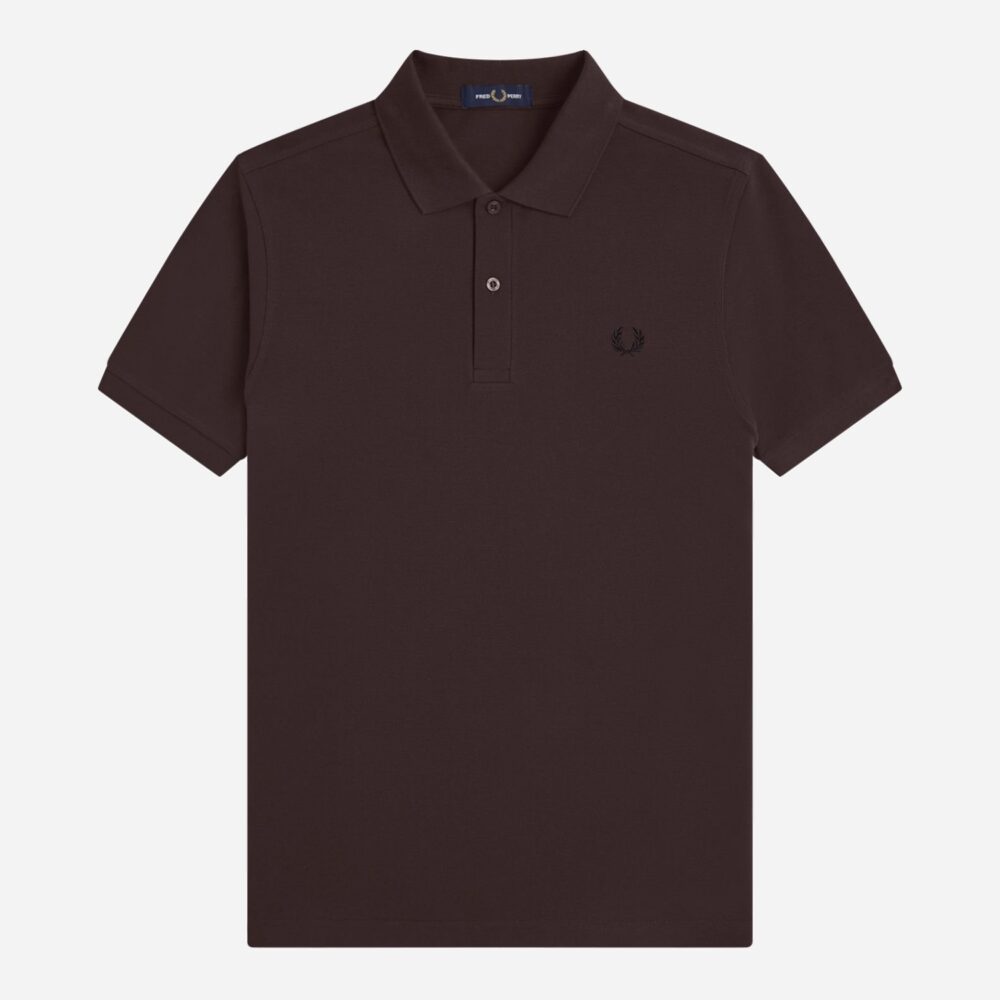 Fred Perry Plain Polo - Rich Brown/Black Fred Perry Plain Polo - Rich Brown/Black