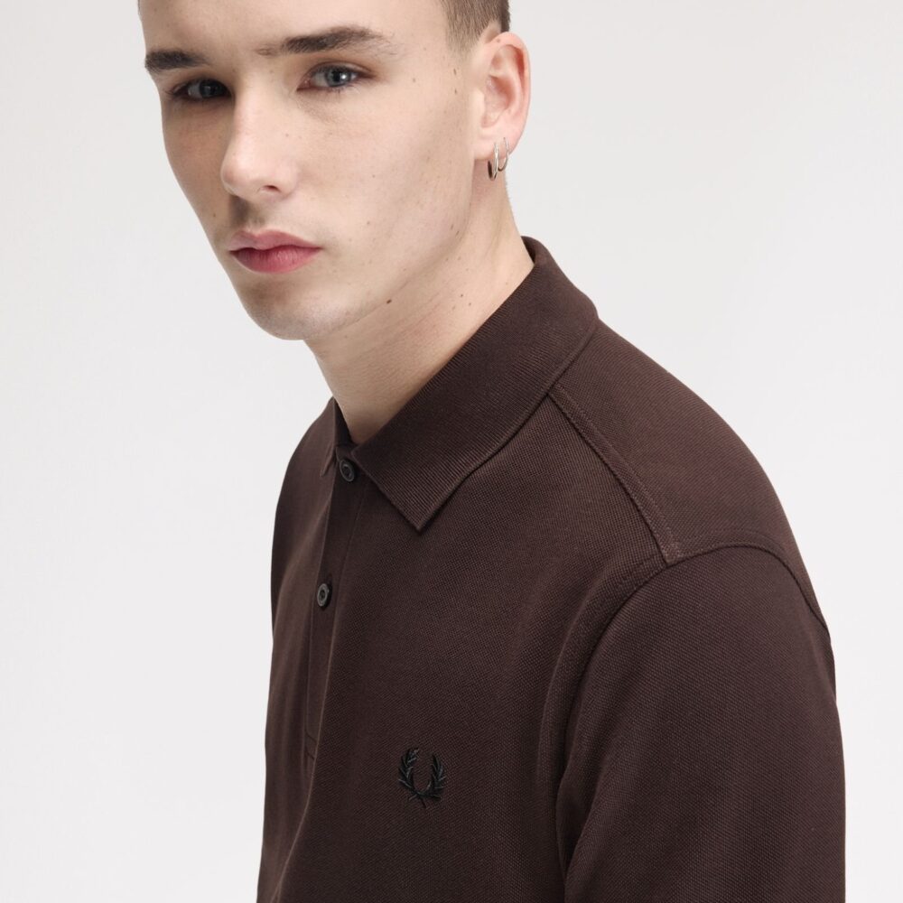 Fred Perry Plain Polo - Rich Brown/Black Fred Perry Plain Polo - Rich Brown/Black
