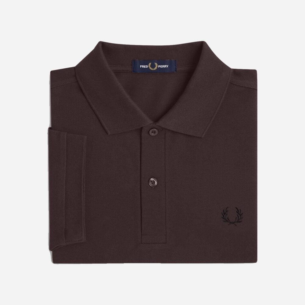 Fred Perry Plain Polo - Rich Brown/Black