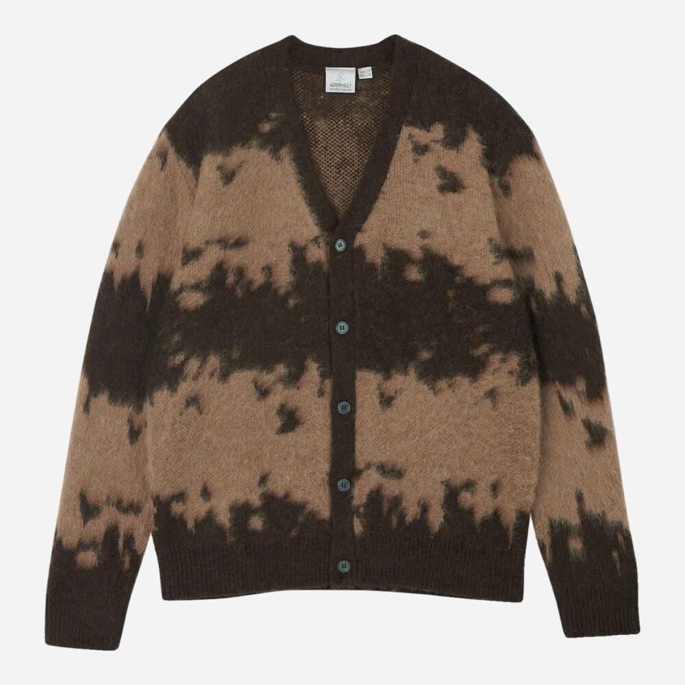 Gramicci Mohair Splatter Cardigan - Taupe Splatter