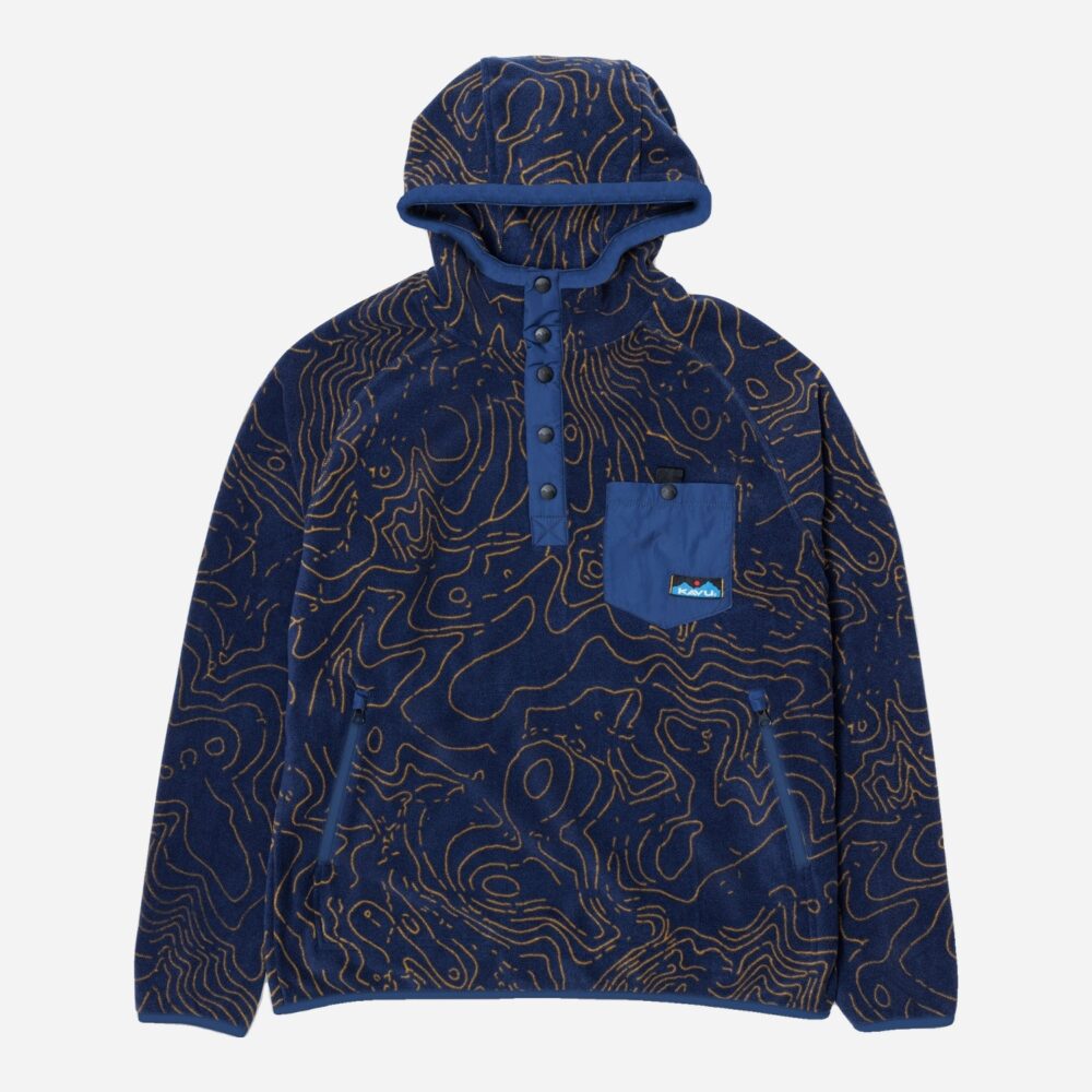 Kavu Teannaway Fleece Hoodie - Blue Water Topo Kavu Teannaway Fleece Hoodie - Blue Water Topo