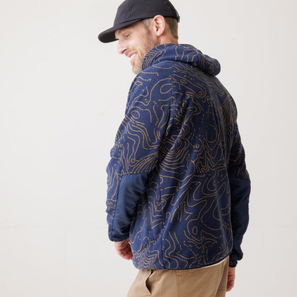 Kavu Teannaway Fleece Hoodie - Blue Water Topo