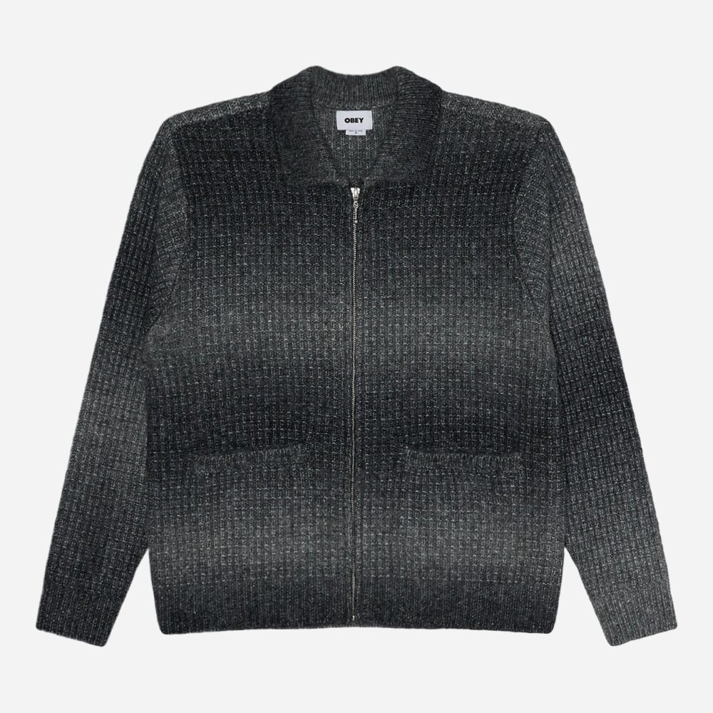 Obey Anton Gradient Cardigan - Charcoal Multi
