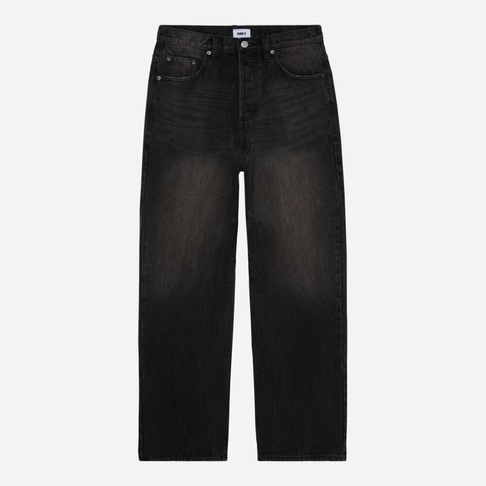 Obey Boxcar Straight Leg Denim Pant - Oxidized Black