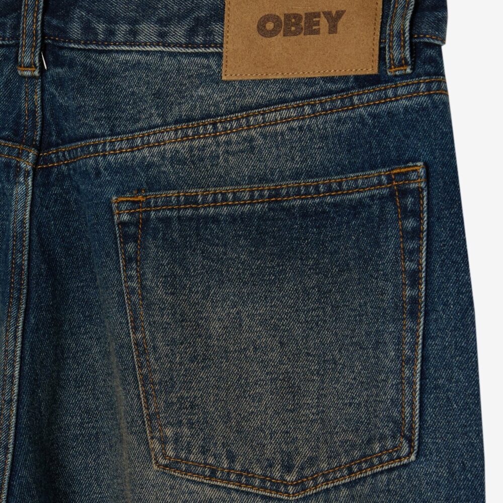 Obey Classic Baggy Denim Pant - Oil Stained Indigo Obey Classic Baggy Denim Pant - Oil Stained Indigo