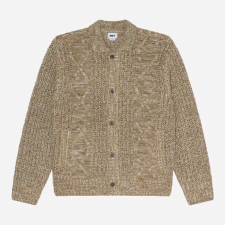 Obey Isar Button Up Knitted Cardigan - Silver Sage Multi Obey Isar Button Up Knitted Cardigan - Silver Sage Multi