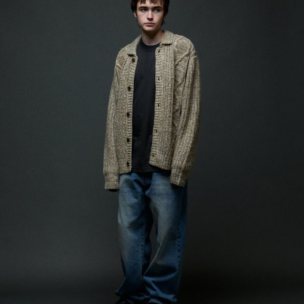 Obey Isar Button Up Knitted Cardigan - Silver Sage Multi Obey Isar Button Up Knitted Cardigan - Silver Sage Multi