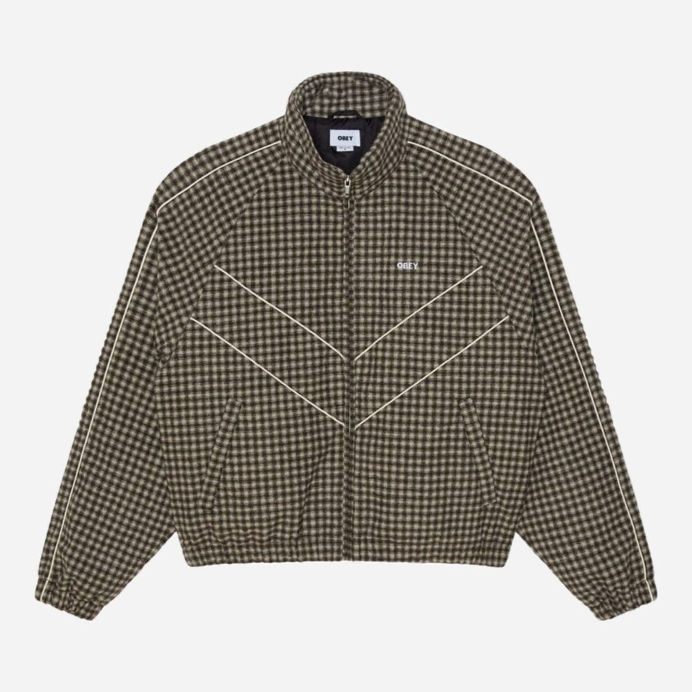 Obey Leisure Training Jacket - Abbey Stone Plaid