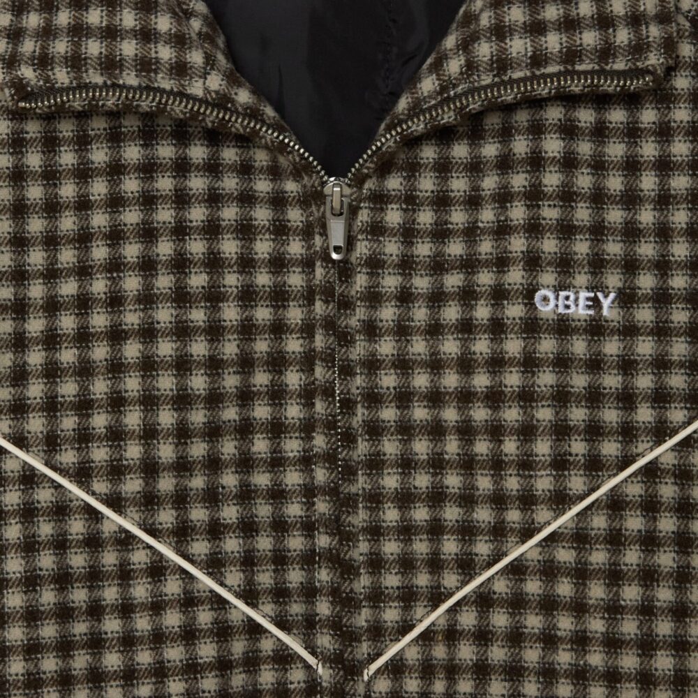 Obey Leisure Training Jacket - Abbey Stone Plaid