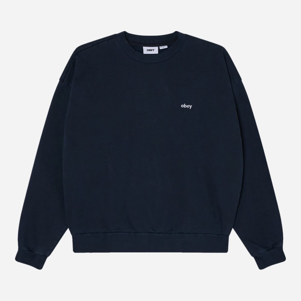 Obey Lowercase Pigment Crew Sweatshirt - Pigment Dark Sapphire