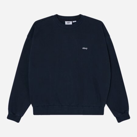 Obey Lowercase Pigment Crew Sweatshirt - Pigment Dark Sapphire