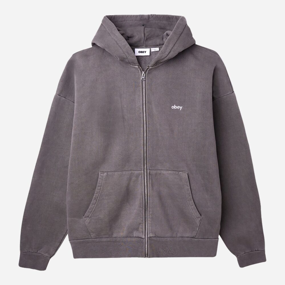 Obey Lowercase Pigment Zip Hood - Pigment Digital Black Obey Lowercase Pigment Zip Hood - Pigment Digital Black