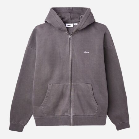 Obey Lowercase Pigment Zip Hood - Pigment Digital Black Obey Lowercase Pigment Zip Hood - Pigment Digital Black