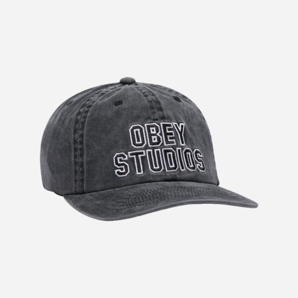 Obey Pigment Studios 6 Panel Snapback Cap - Pigment Black Obey Pigment Studios 6 Panel Snapback Cap - Pigment Black