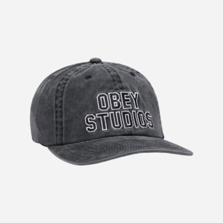 Obey Pigment Studios 6 Panel Snapback Cap - Pigment Black