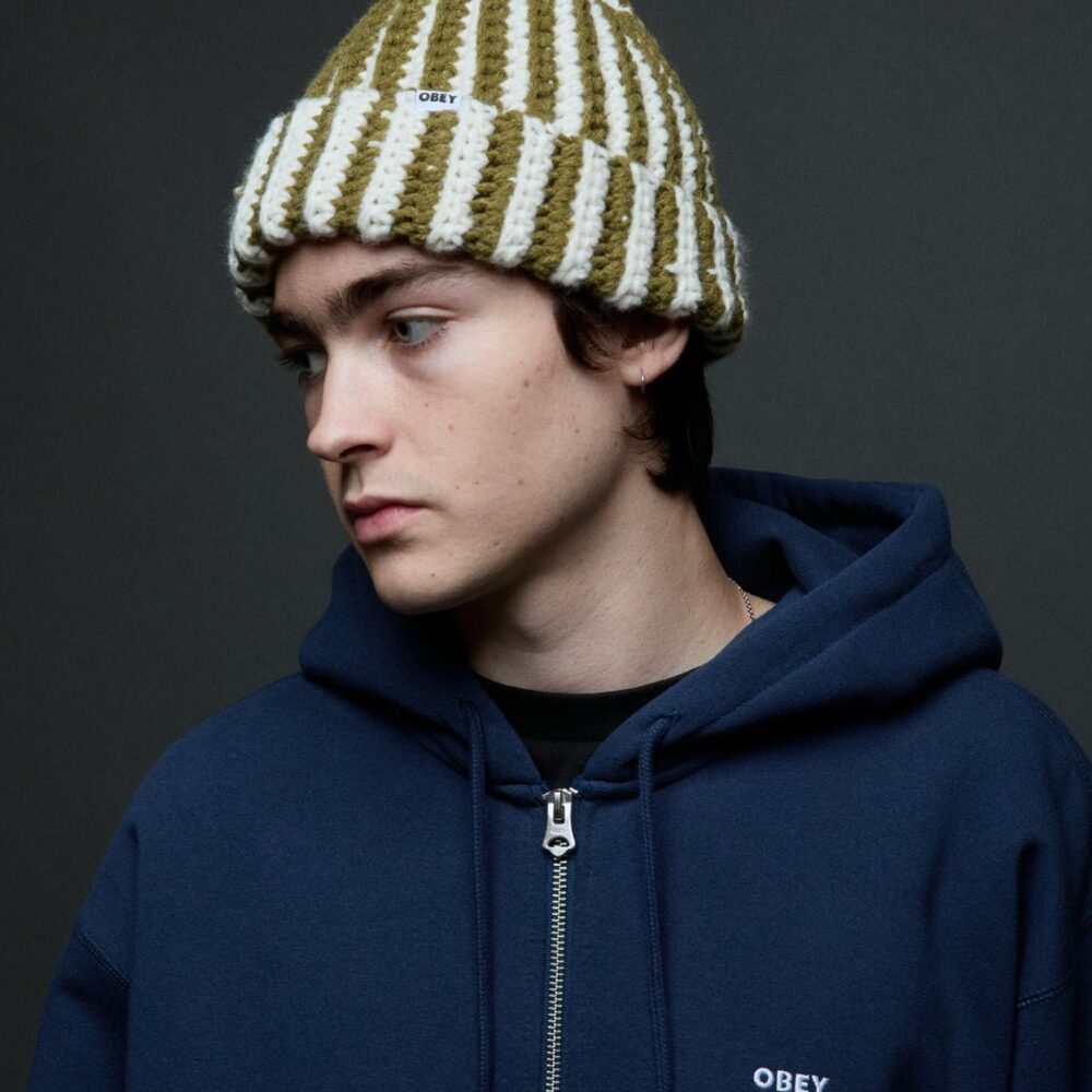 Obey Scout Chunky Beanie - Moss Green Multi