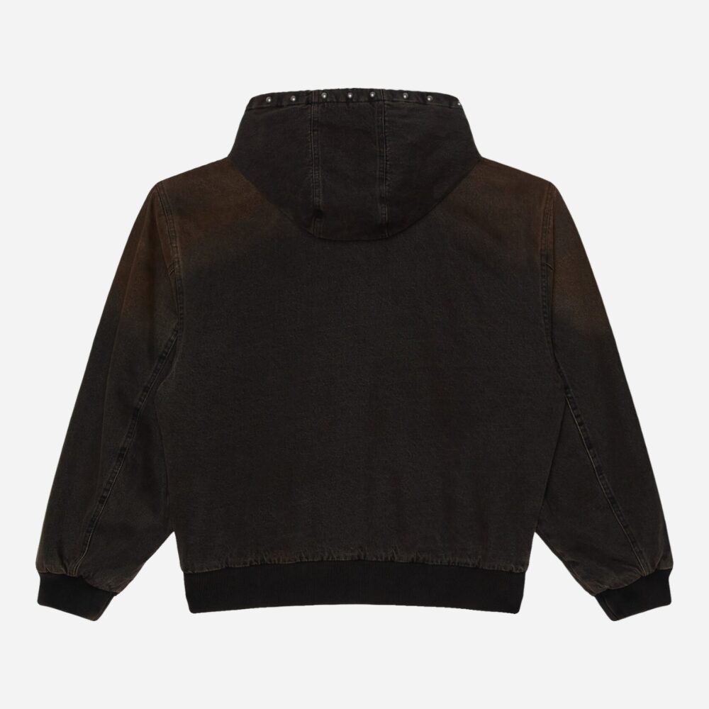 Obey Studded Zip Up Jacket - Black Rust Wash