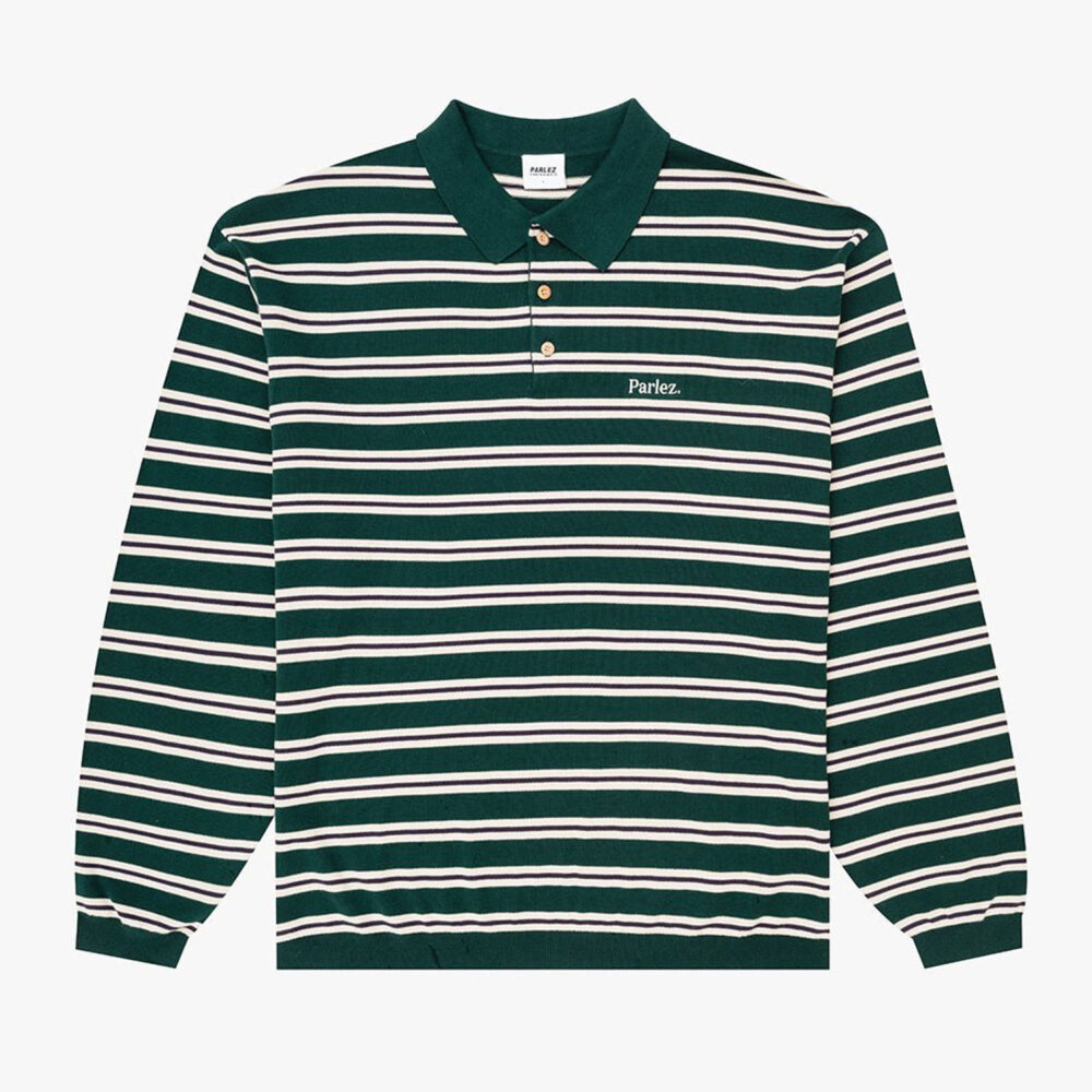 Parlez Crossfield Longsleeve Polo Knit - Deep Green Parlez Crossfield Longsleeve Polo Knit - Deep Green
