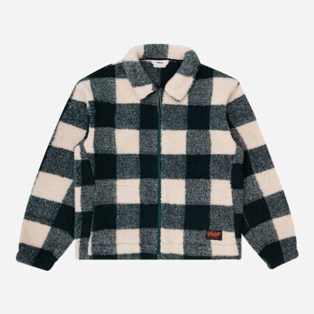 Parlez Province Check Sherpa Jacket - Deep Green Parlez Province Check Sherpa Jacket - Deep Green