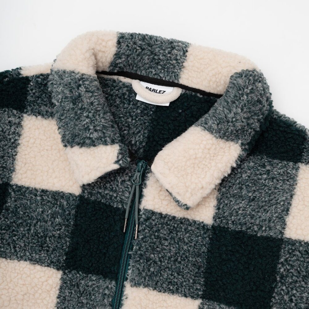 Parlez Province Check Sherpa Jacket - Deep Green Parlez Province Check Sherpa Jacket - Deep Green