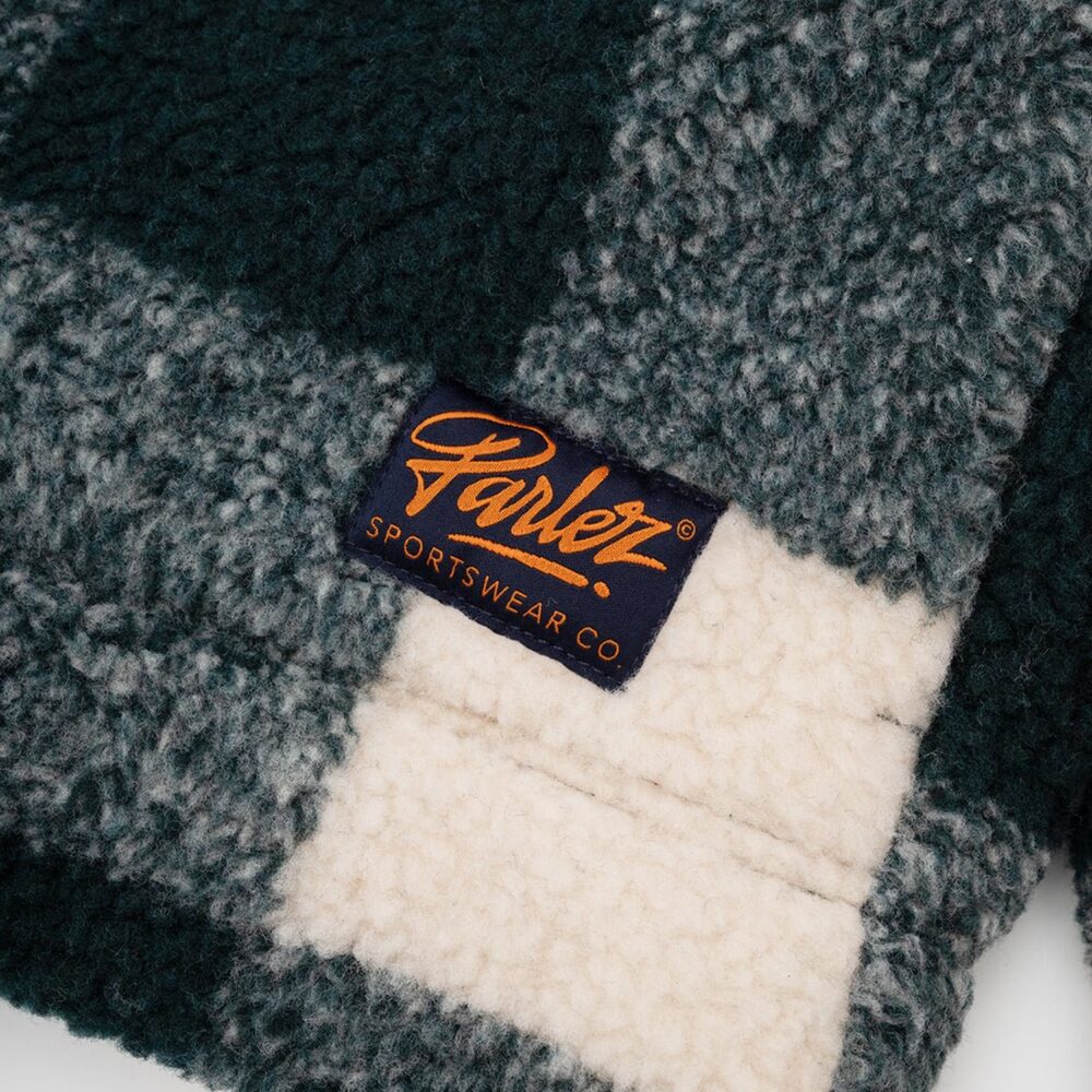 Parlez Province Check Sherpa Jacket - Deep Green