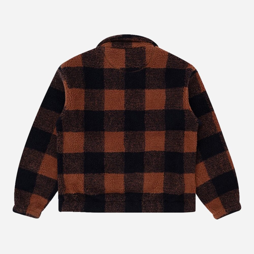 Parlez Province Check Sherpa Jacket - Walnut