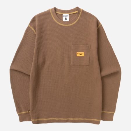 Service Works Waffle Contrast Thermal LS Tee - Brown/Yellow Service Works Waffle Contrast Thermal LS Tee - Brown/Yellow