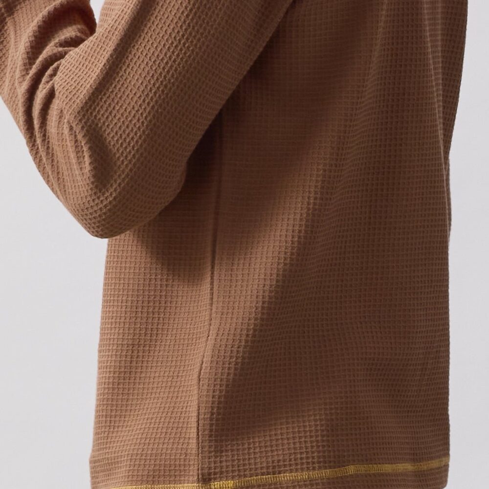 Service Works Waffle Contrast Thermal LS Tee - Brown/Yellow Service Works Waffle Contrast Thermal LS Tee - Brown/Yellow