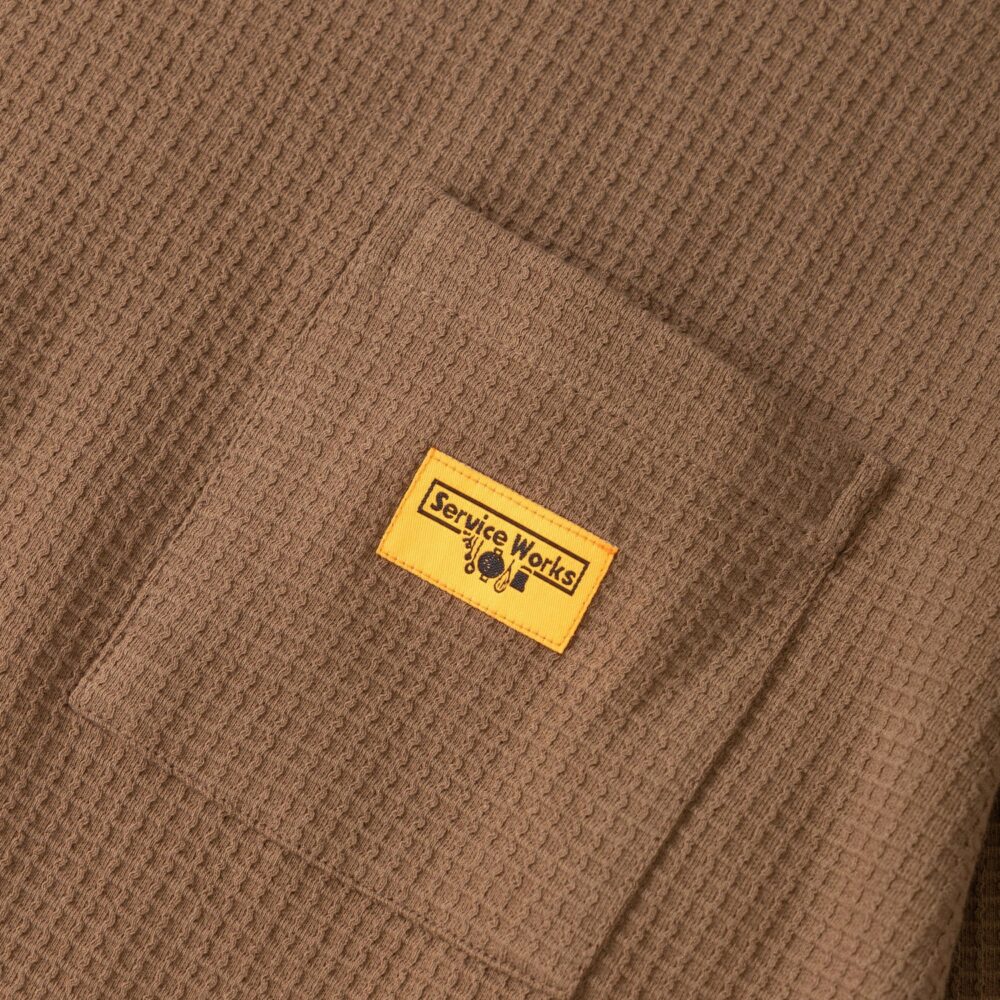Service Works Waffle Contrast Thermal LS Tee - Brown/Yellow Service Works Waffle Contrast Thermal LS Tee - Brown/Yellow