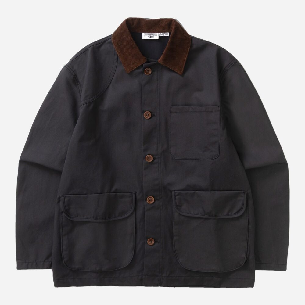 Service Works Waxed Barn Coat - Black