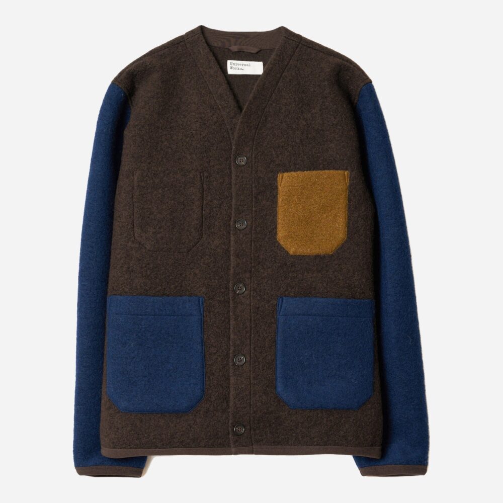 Universal Works Cardigan - Brown/Indigo Universal Works Cardigan - Brown/Indigo