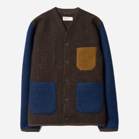 Universal Works Cardigan - Brown/Indigo Universal Works Cardigan - Brown/Indigo